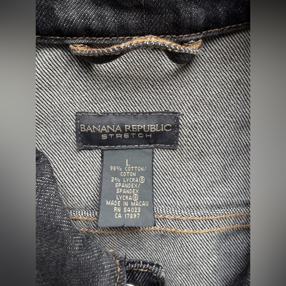 Vintage Men’s Banana Republic Black Denim Jean Jacket (Size L) - Picture 3 of 7